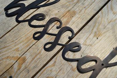 Oil Rubbed Bronze Patina Blessed Farmhouse Wall Art