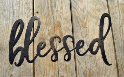 Oil Rubbed Bronze Patina Blessed Farmhouse Wall Art