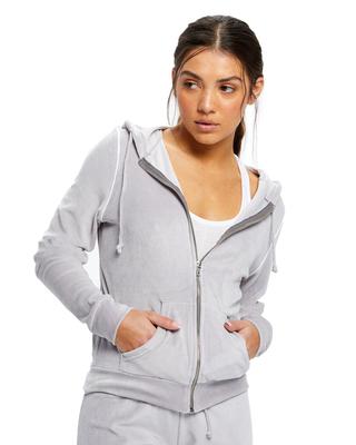 WOMEN'S PLUSH VELOUR ZIP HOODY