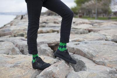 Men's Emerald Zig Zag Socks