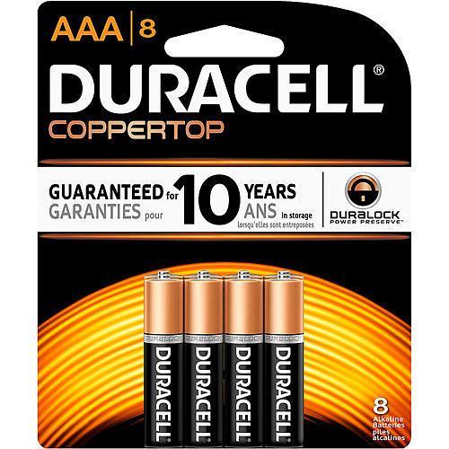 Duracell AAA8 Coppertop Alkaline Battery