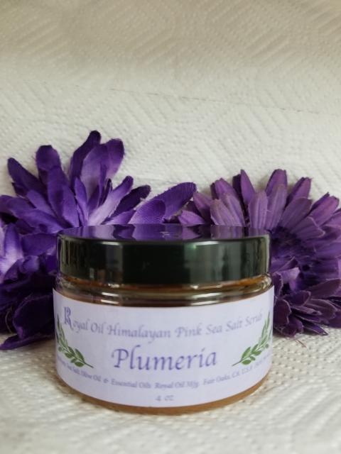 HIMALAYAN SEA SALT SCRUB PLUMERIA (4OZ)