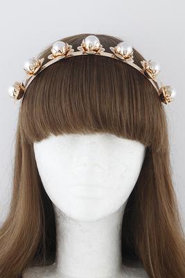 Metal Pearl Flower Headband