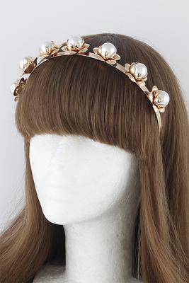 Metal Pearl Flower Headband