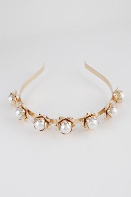 Metal Pearl Flower Headband