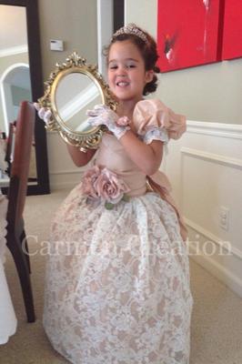 Beautiful Blush Venetian Flower Girl Dress