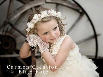 Victorian Lace Gloves and Vintage Hallow. (Flower Girl Set)