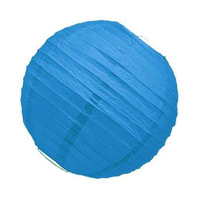 Blue&Gold Pompom Lantern Set 12pcs