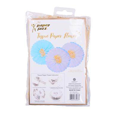 Blue white Dual Color Paper Flower