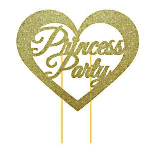 Princess Birthday Heart Cake Topper