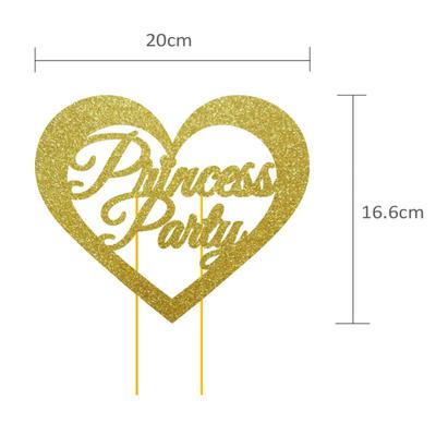 Princess Birthday Heart Cake Topper