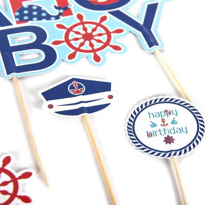 Cake & Cupcake Toppers Ahoy Boy Birthday Party Decoration