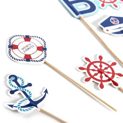 Cake & Cupcake Toppers Ahoy Boy Birthday Party Decoration