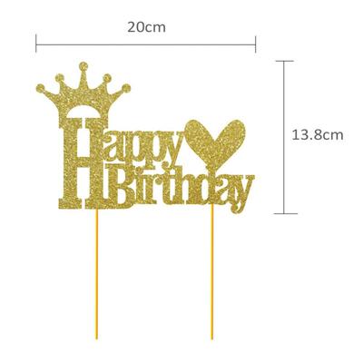 Happy Birthday Crown Cake Topper