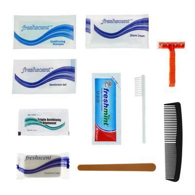 11 Piece Basic Bulk Hygiene Kits for Men, Women, Travel, Charity - Wholesale Hotel Toiletries Case of 96