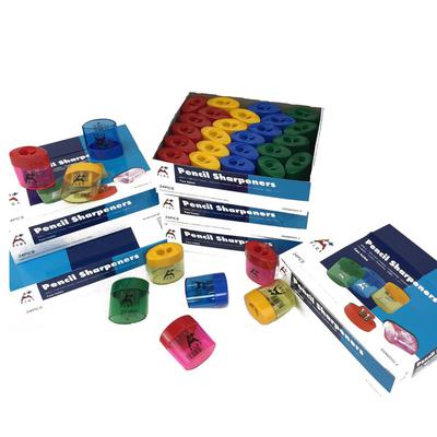 Wholesale Dual Enclosed Pencil Sharpener in 4 Assorted Colors - Bulk School Supplies Case of 240 - AGN60202-2-ASST-240