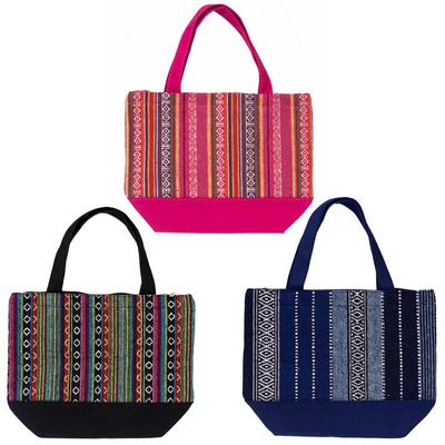 Insulated Wholesale Lunch Bags in 3 Assorted Jute Prints - Wholesale Case of 24 - 234-JUTE-24