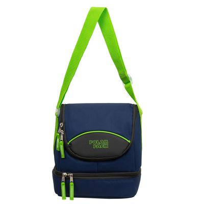 10" Bulk School Supplies Dual Compartment Cooler in 5 Assorted Colors - Wholesale Case of 24 Lunch Boxes - C5577-24