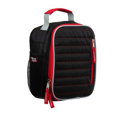 10" Bulk Insulated Vertical Quilted Lunch Cooler in 5 Assorted Colors - Wholesale Case of 24 Lunch Boxes - C5574-24