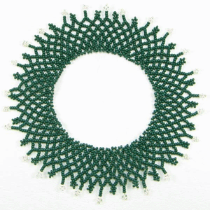 Green Seed Beads Beaded Stretchable Anklet A16/4 [A-16-SB-4]
