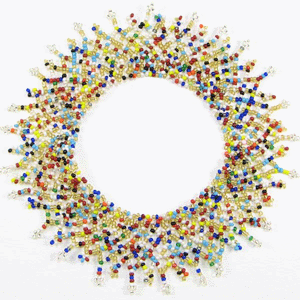 Multicolor Seed Beaded Stretchable Anklet Handmade [A-16-SB-3]