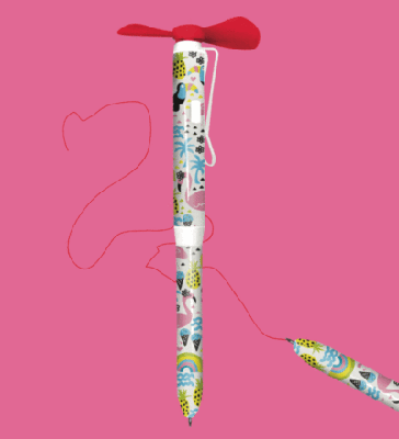 Mila Pen Fan With Design - Pack of 24
