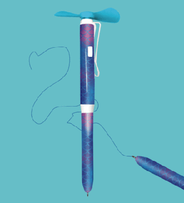 Mila Pen Fan With Design - Pack of 24