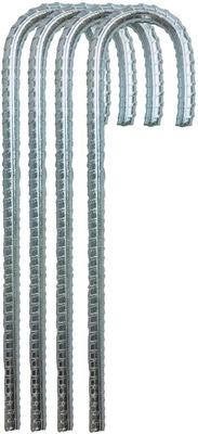 Ashman 12 Inch Galvanized Stakes 4Pack, Landscaping Staples, Ground Anchor, Heavy Duty Steel