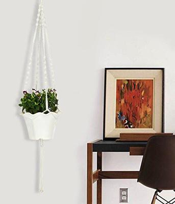 AshmanOnline Plant Hanger Macrame Jute 4 Legs 48 Inch with Beads