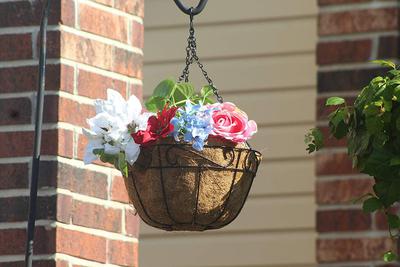 Ashman Metal Hanging Planter Basket with Coco Coir Liner Round Wire Plant Holder Chain Porch Decor Flower Pots Hanger Garden Decoration Indoor Outdoor Watering Hanging Baskets