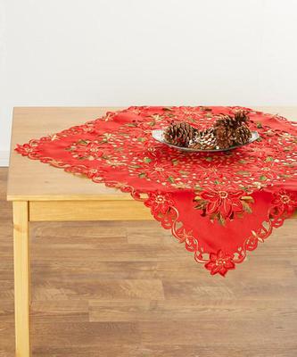 Holiday Hand Embroidered Tablecloths, 4 Styles and 5 Sizes Available