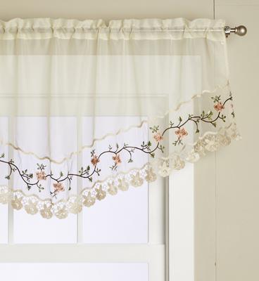Rose Garden Embroidered Macrame Organza M-Valances ^8