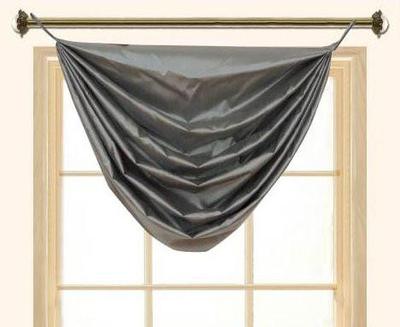 Elaine Faux Silk Grommeted Waterfall Valance with No Fringes 36"W x 37"L
