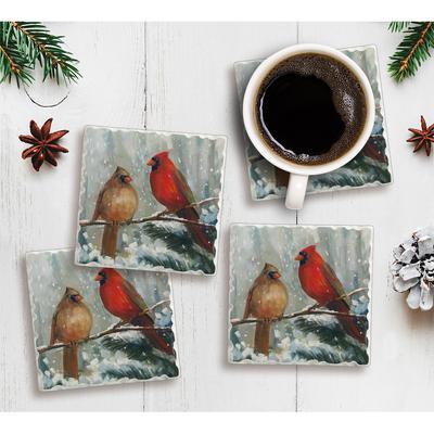 Winter Birds-4 Pk Coasters Single Image