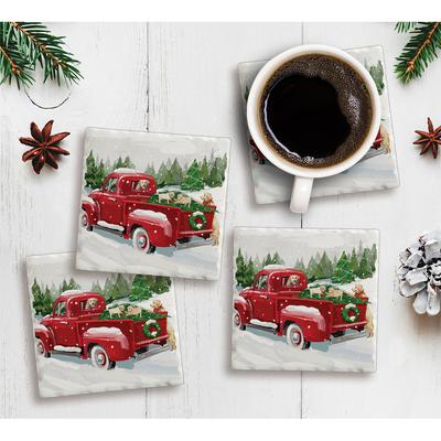 Winter Truck-4 Pk Coasters Single Image