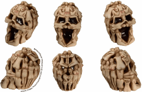Erotic Group Of Nudes Skull Storage Container