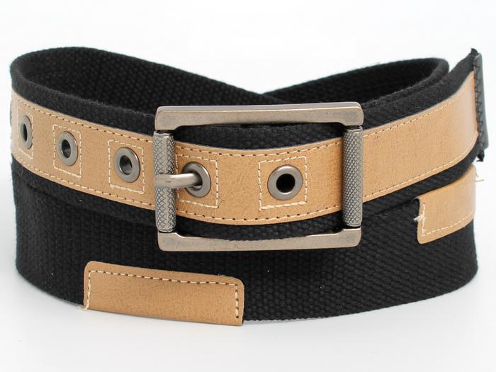 Canvas with Pu Belt WB2827-Blk/Beige