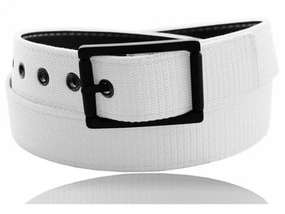 Reversible PU And Canvas Belt WB2188-White
