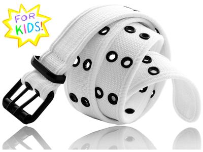 Kids Canvas Belts BK211-WHI