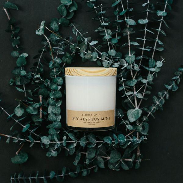 Birch & Main - Eucalyptus Mint - Soy Candle - Wood Lid