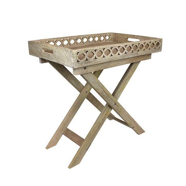 Mela Artisans - Agra Folding Tray Table in Whitewash