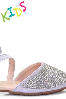 Girls Rhinestone Bow Ballet Flats