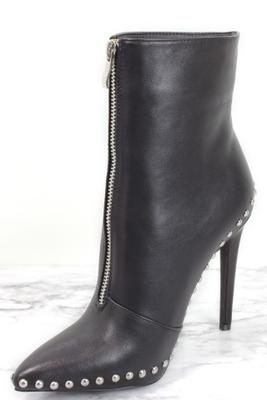 Studded High Heel Pointy Booties