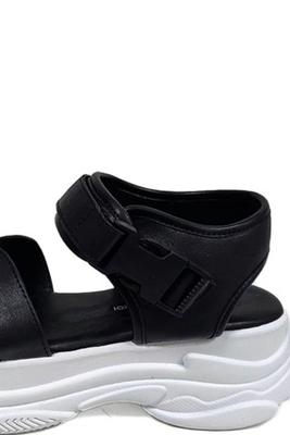 Hologram Snap Buckle Flatform Sandal