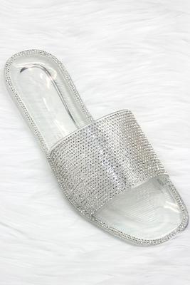 Rhinestone Band Jelly Slide-On Sandal