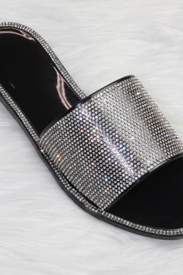 Rhinestone Band Jelly Slide-On Sandal