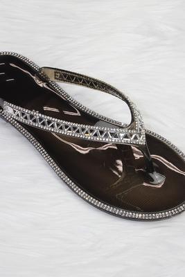 Rhinestone Jelly Thong Slide-On Sandal