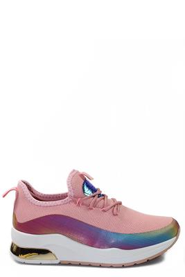 Athletic Hologram Lace Up Fashion Sneaker
