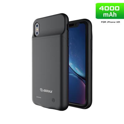 EP19P-XR-BK:4000mAh TPU Rubber Battery Case Compatible Headset For iPhone XR Black