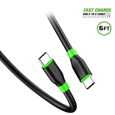 EC34P-CC-BK:6ft /1.8m USB C To C Cable TPE Material Black